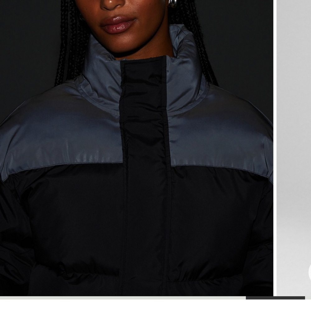 Fabletics Essential Puffer Black Reflective Sz Xs - image 4